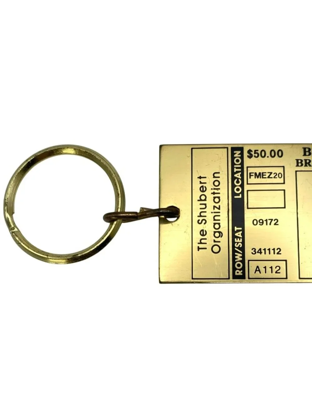 Vintage Les Miserables Les Mis 1987 Broadway Ticket Keychain Opening Night Brass